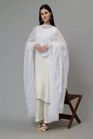 Chiffon Chikankari tepchi duppatta