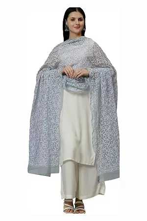Chiffon Chikankari tepchi duppatta