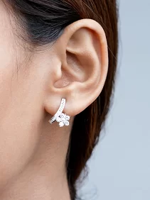 Spiral Flower Stud Earrings