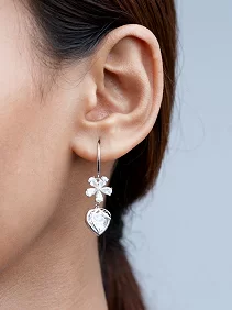 Sparkling Flower Dangle Earrings