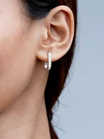 Rectangle Huggie Earrings