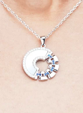 Blue & White Circular Necklace Set