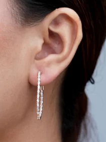 Inside-Out Zircon Circle Hoop Earrings